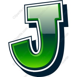 Vibrant Green Letter J