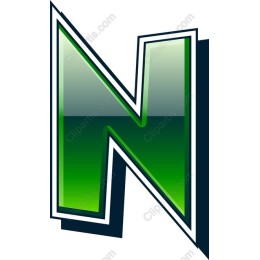 Premium Green Gradient Letter N