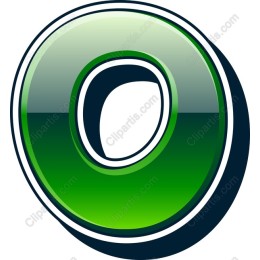 3D Green Letter O