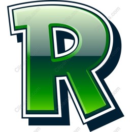 Stylish Green Letter R