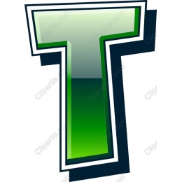 Modern Green Letter T