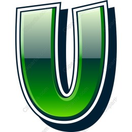 Vibrant Green Letter U