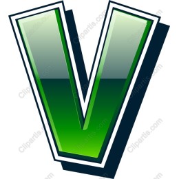 Bold Green Letter V