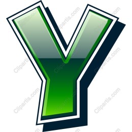 Shiny Green Letter Y