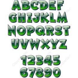 Green Glossy Alphabet and Numbers Set