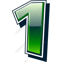 Bold Green Number 1