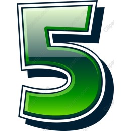 Bold Green Number 5
