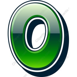 3D Glossy Green Letter O