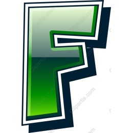Bold Letter F in Green