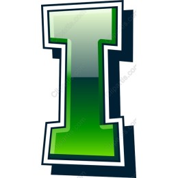 Vibrant Green Letter I