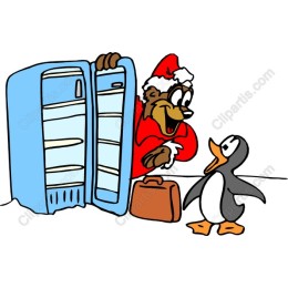 Santa Bear and Penguin Whimsical