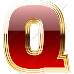 Red and Gold Decorative Letter Q