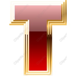 Gold Trimmed Letter T