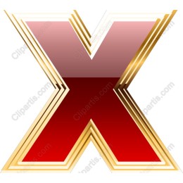 Stylized Golden Red X