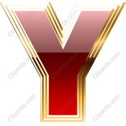 Stylish Red and Gold Letter Y