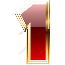 Gold and Red Number 1