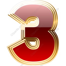 Stunning Red and Gold Number 3