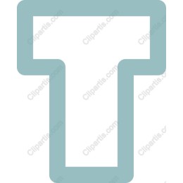 Turquoise Outline Letter T