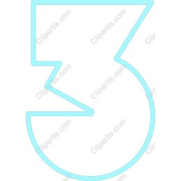 Playful Light Blue Number 3