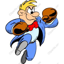 Energetic Cartoon Boxer