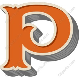 Retro Orange Letter P
