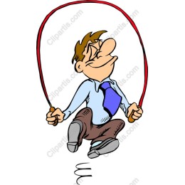 Cheerful Skipping Man