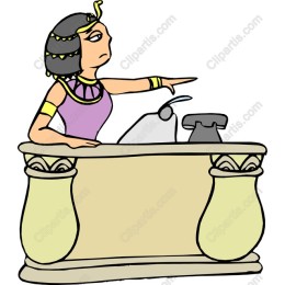 Ancient Royalty: Queen at Reception Desk