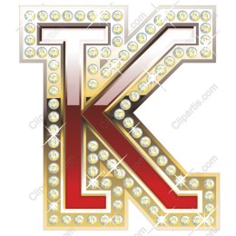 Glamorous Crystal K Letter