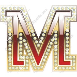 Shiny Diamond-Encrusted Letter M