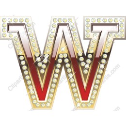 Glittering Letter W