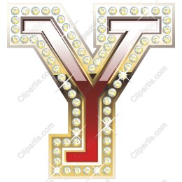 Sparkling Letter Y with Gemstone Accent