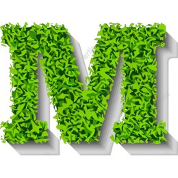 Green Leaf Letter M