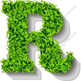 Green Leaves Letter R