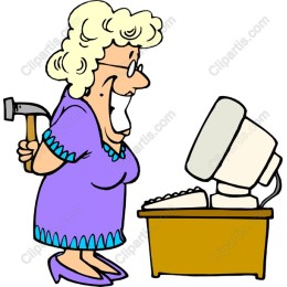 Playful Grandmother with Hammer