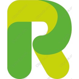 Modern Green Letter R