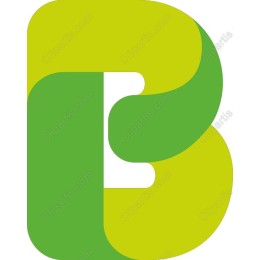 Modern Green Abstract Letter B