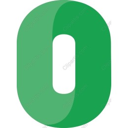 Stylized Green Number 0