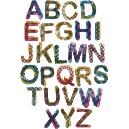 Vibrant Halftone Alphabet Clipart Set - A-Z