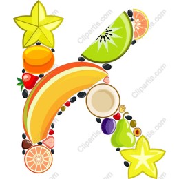 Colorful Fruit Letter K
