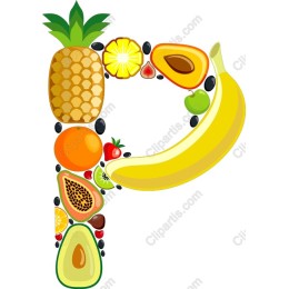 Vibrant Fruit Letter P