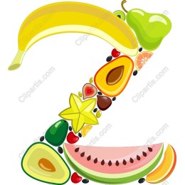 Colorful Fruit Letter Z