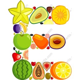 Fruit Letter E - Whimsical Fruit