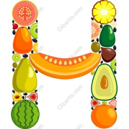 Vibrant Fruit Letter H