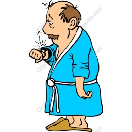 Charming Cartoon Man in Bathrobe