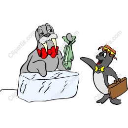 Whimsical Walrus and Penguin