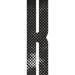 Bold Black and White Polka Dot Letter 'H'