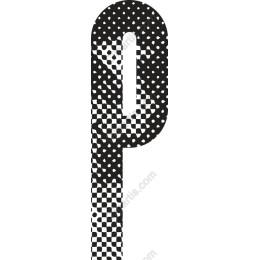 Grunge Dot Pattern Letter P