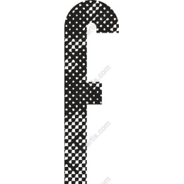 Black and White Polka Dot Letter F