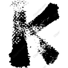 Abstract Distressed Letter K