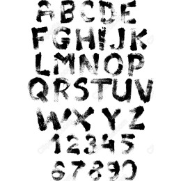 Brush-Style Alphabet & Numbers Collection